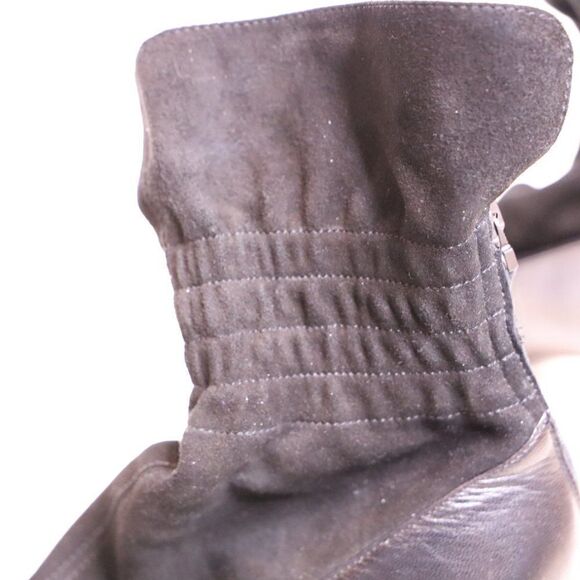 Fendi Suede/Leather Smocked Triangle Heel Boots - Picture 7 of 8